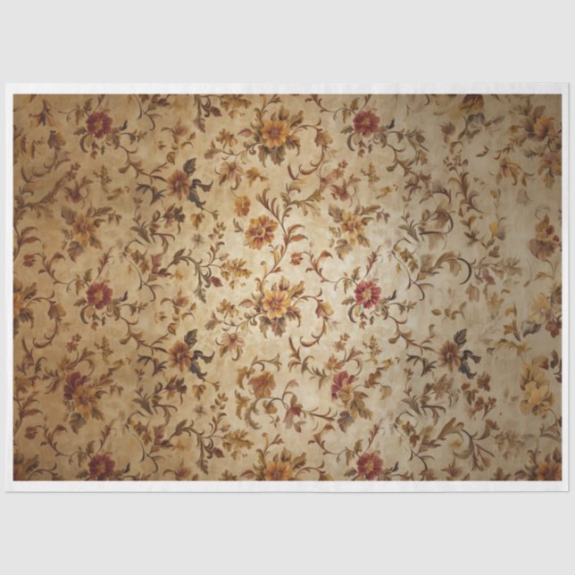 Papier Mousseline Arrière - plan de fleurs d'automne (Recto)