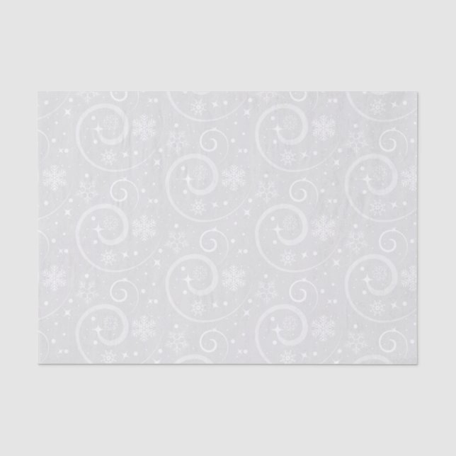 Papier Mousseline Arrière - plan de flocons d'argent (Recto)