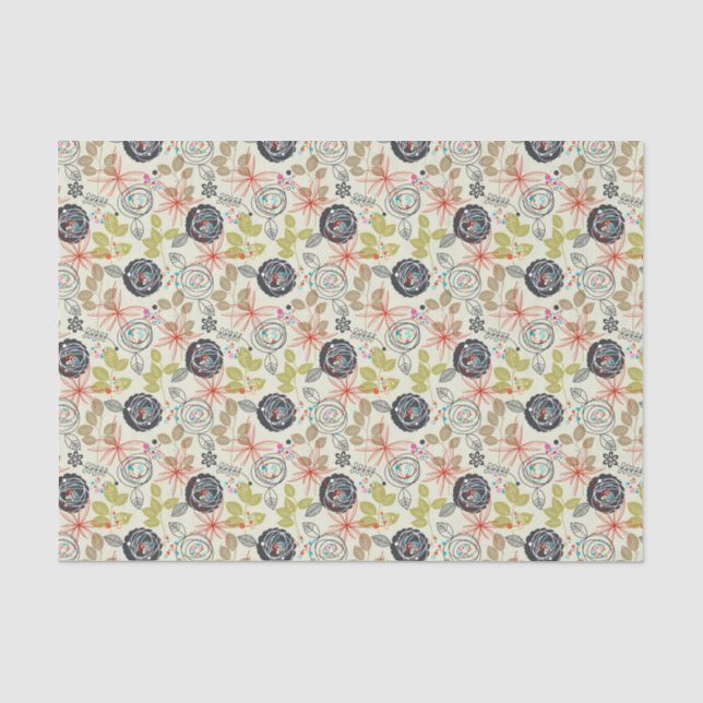Papier Mousseline Arrière - plan floral 2 (Recto)