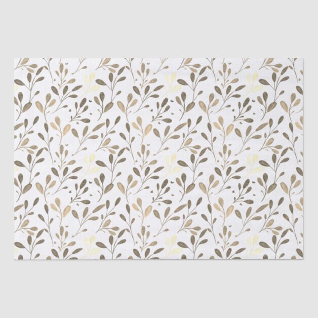 Papier Mousseline Arrière - plan Motif de feuille de découpage Taupe (Recto)