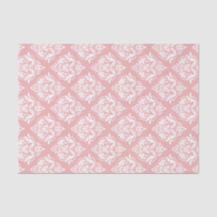 Papier Mousseline Arrière - plan rose personnalisé Motif Damas blanc