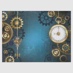 Papier Mousseline Arrière - plan turquoise à vapeur avec Gears