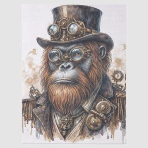 Papier Mousseline Art aquarelle Steampunk Orang-outan