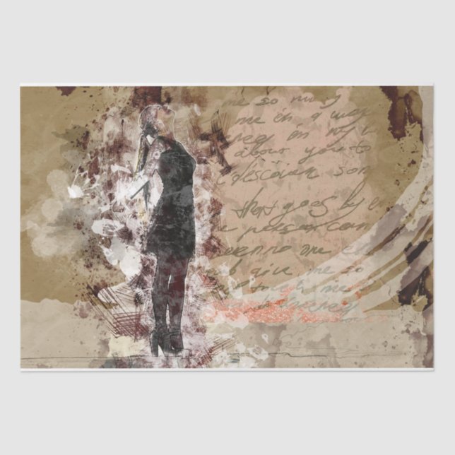 Papier Mousseline Art Collage Femme 36 Découpage (Recto)