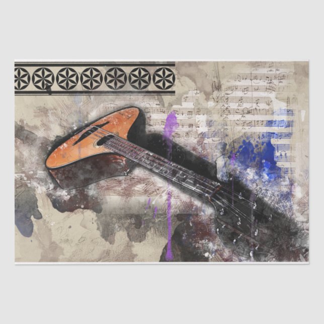 Papier Mousseline Art Collage Music 28 Découpage Tissu Papier (Recto)