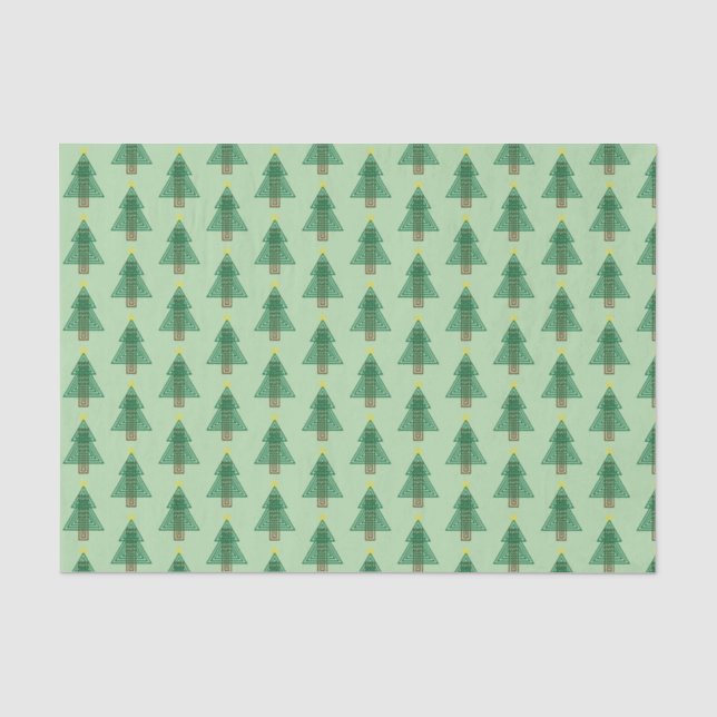 Papier Mousseline Art Deco Christmas Tree (Recto)