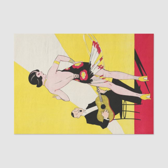 Papier Mousseline Art Déco Flapper Dancing Bar Scene 1920's Gatsby (Recto)
