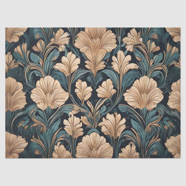 Papier Mousseline Art Déco Floral (Recto)