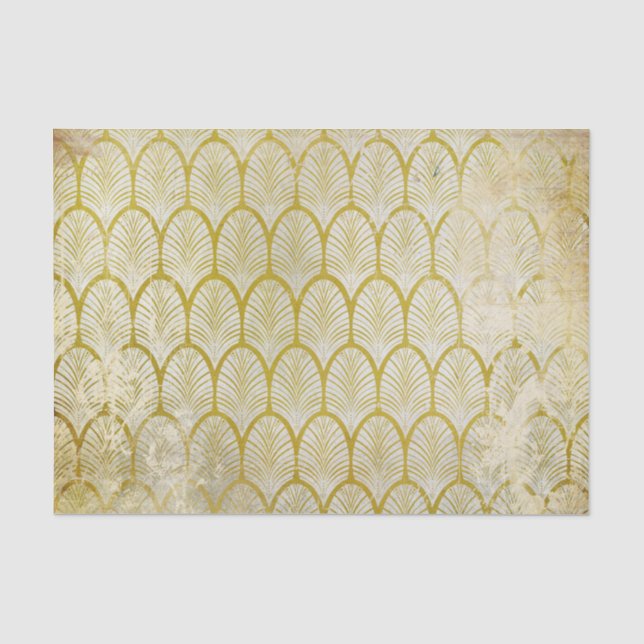 Papier Mousseline Art Déco géométrique Or Perdu (Recto)