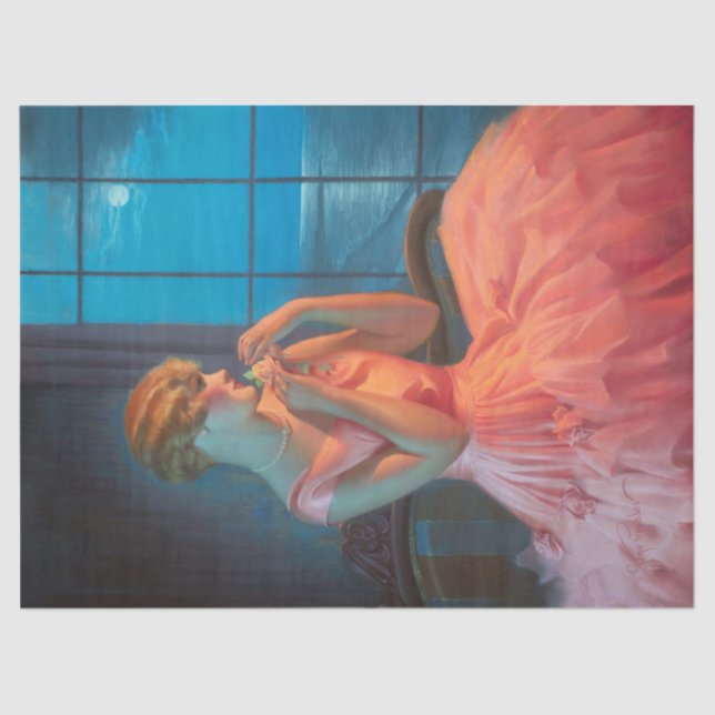 Papier Mousseline Art Déco Grand Gatsby Flapper Art (Recto)