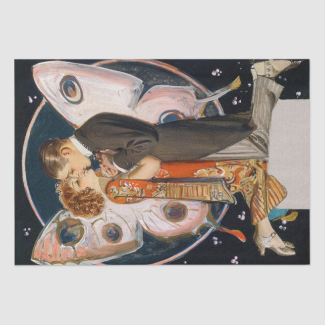 Papier Mousseline Art Déco Grand Gatsby Flapper Art (Recto)