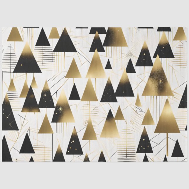 Papier Mousseline art déco papier de tissu des arbres de noël (Recto)