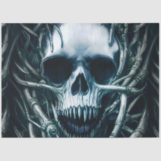 Papier Mousseline Art du crâne gothique : Déplaisant Death Metal Sig (Recto)
