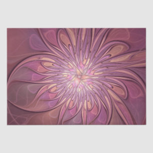 Papier Mousseline Art floral fractal moderne abstrait Couleurs de ba