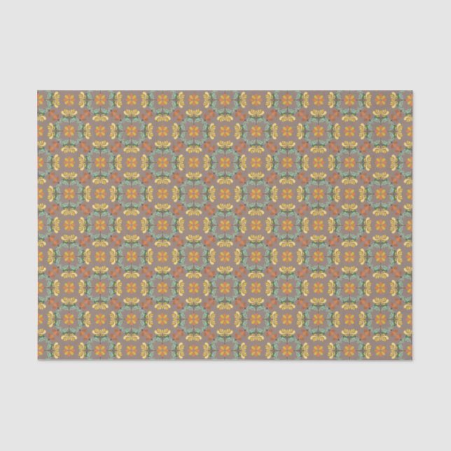 Papier Mousseline Art folklorique Chrysanthemum Motif d'automne (Recto)