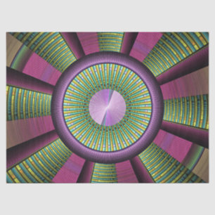 Papier Mousseline Art Fractal Moderne Rond Et Coloré