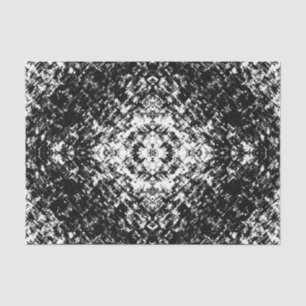 Papier Mousseline Art moderne abstrait hypnotique noir et blanc