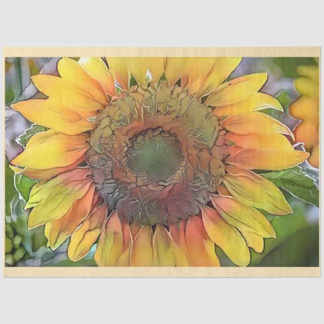 Papier Mousseline Art moderne Big Sunflower Collection (Recto)