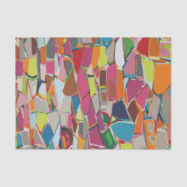 Papier Mousseline Art moderne Geometric Deco Multicolor (Recto)