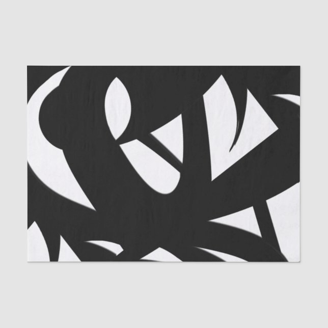 Papier Mousseline Art moderne magnifique noir et blanc (Recto)