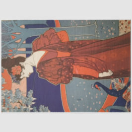 Papier Mousseline Art Nouveau 30 Femme Découpage Tissu Papier