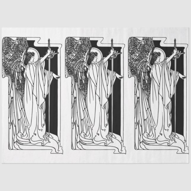 Papier Mousseline Art Nouveau Angel 15 Découpage Papier Tissu (Recto)