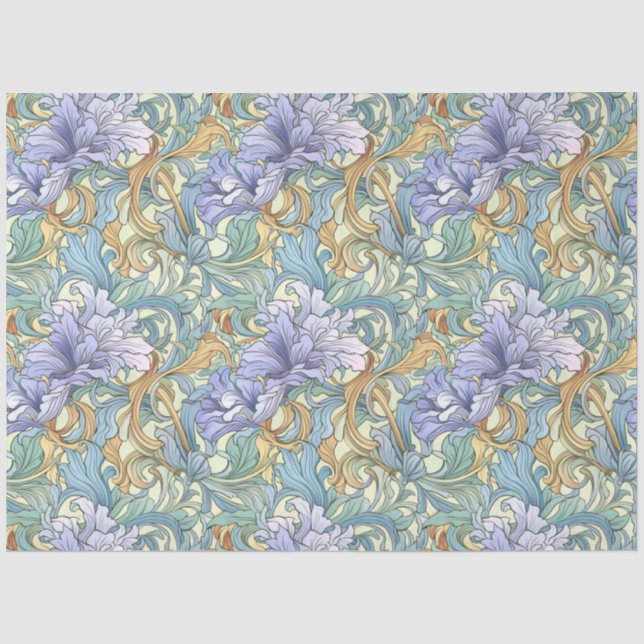 Papier Mousseline Art Nouveau Fond d'écran Floral Design Découpage (Recto)