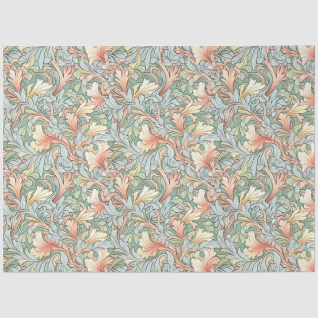 Papier Mousseline Art Nouveau Fond d'écran Floral Design Découpage (Recto)