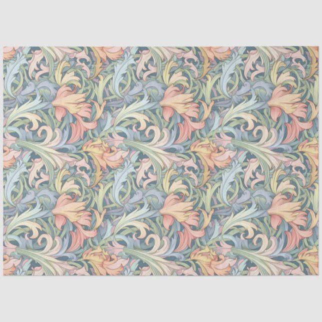 Papier Mousseline Art Nouveau Fond d'écran Floral Design Découpage (Recto)