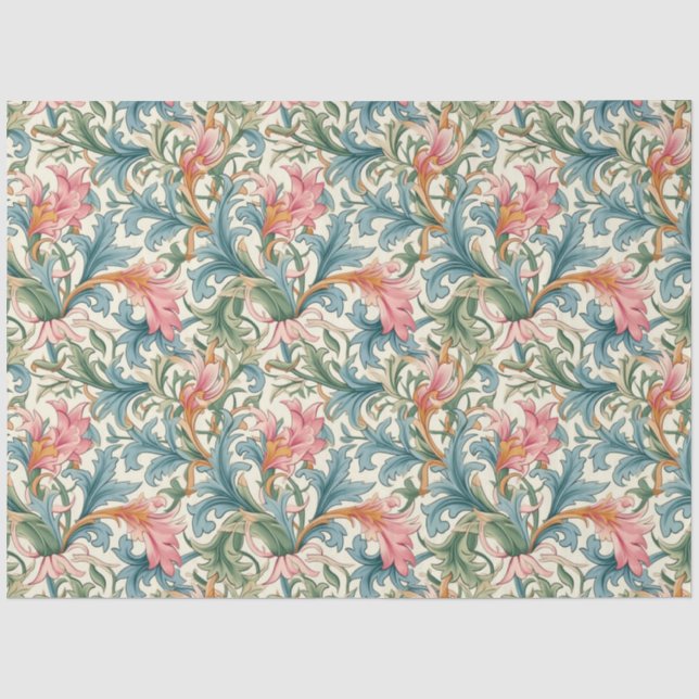 Papier Mousseline Art Nouveau Fond d'écran Floral Design Découpage (Recto)