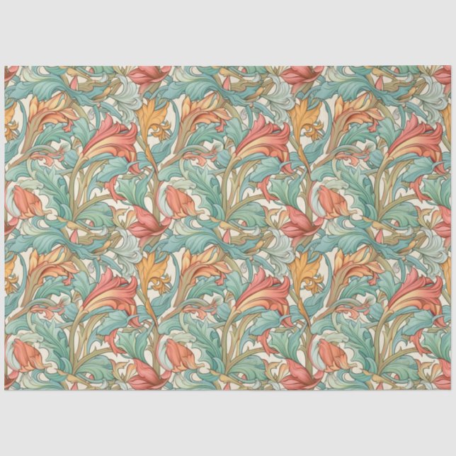 Papier Mousseline Art Nouveau Fond d'écran Floral Design Découpage (Recto)