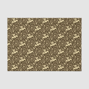 Papier Mousseline Art Nouveau Ikat - Chocolat Brown et Tan