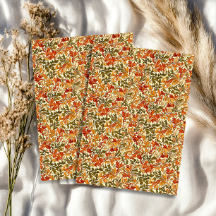 Papier Mousseline Art nouveau Morris automne couleurs vives feuille
