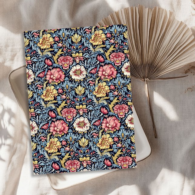 Papier Mousseline Art nouveau Morris magenta jaune pastel bleu chic (Art nouveau Morris magenta yellow pastel blue chic Tissue Paper)