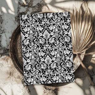 Papier Mousseline Art nouveau Morris riz noir et blanc