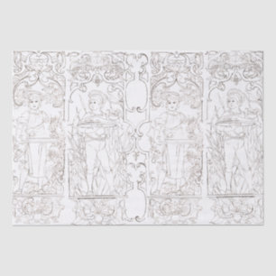 Papier Mousseline Art Nouveau Noir Blanc Cuisiniers Boîtiers Découpa
