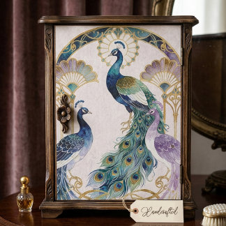 Papier Mousseline Art Nouveau Peacock Floral Gold Effect TMF26