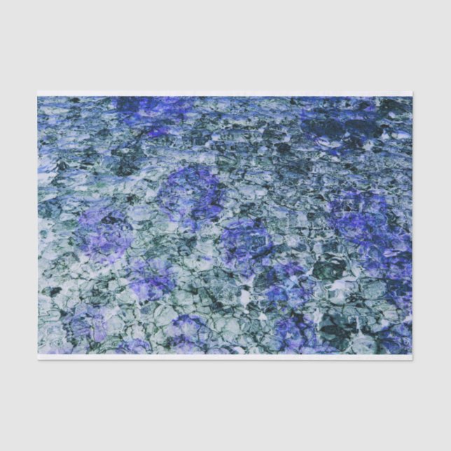 Papier Mousseline Art numérique d'aquarelle bleue arrière - plan abs (Recto)
