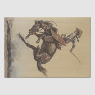 Papier Mousseline Art occidental "Bucking Horse" par Will James