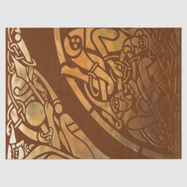 Papier Mousseline Art tribal Celtique Brown Suade (Recto)