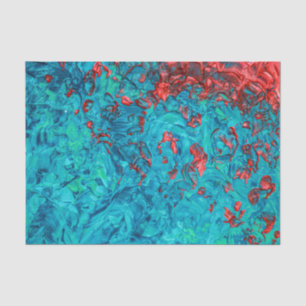 Papier Mousseline Artiste Neon Orange Turquoise Vert Acrylique Peint