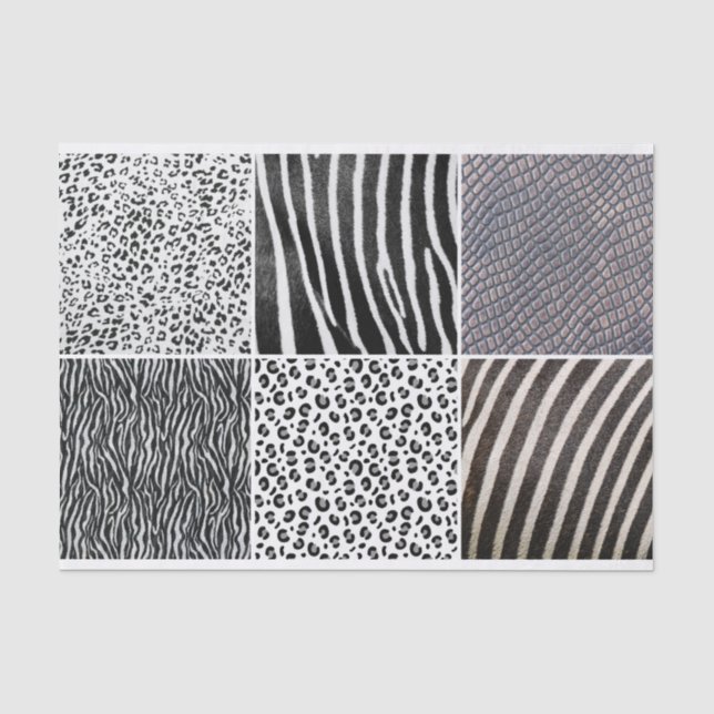 Papier Mousseline Artiste noir blanc animal caché texture (Recto)