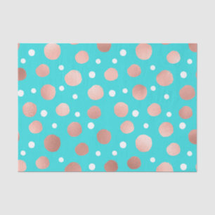 Papier Mousseline Artsy moderne Rose or Pois Turquoises