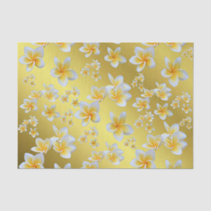 Papier Mousseline asiatique, jaune, blanc, floraison, brillant, or,