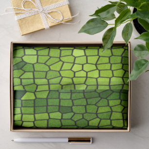 Papier Mousseline Aspect verre taillé vert
