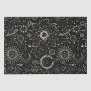 Papier Mousseline Astrologie magique tarot boho céleste