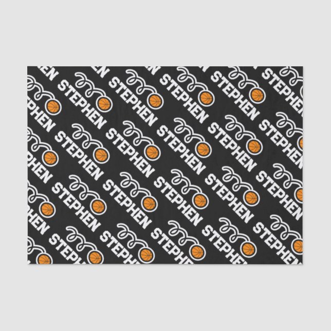 Papier Mousseline Athlète de basket-ball pour enfants thème Annivers (Recto)