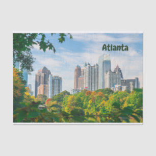 Papier Mousseline Atlanta, Georgia Downtown Tall Buildings et Park