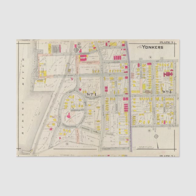 Papier Mousseline Atlas de carte de Yonkers (Recto)