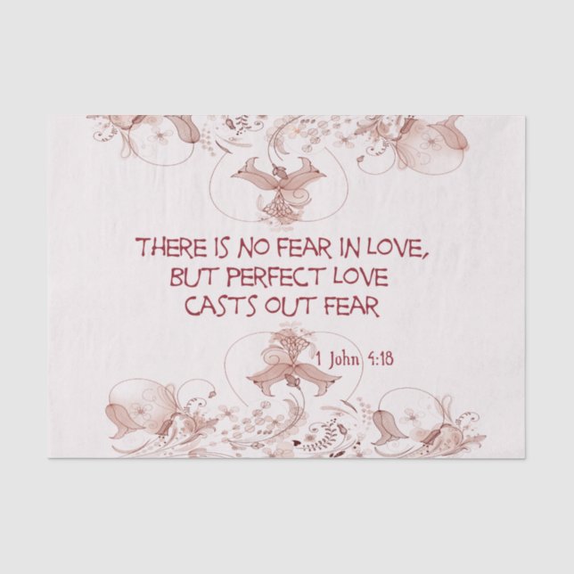 Papier Mousseline Aucune crainte dans des vers de bible d'amour (Recto)